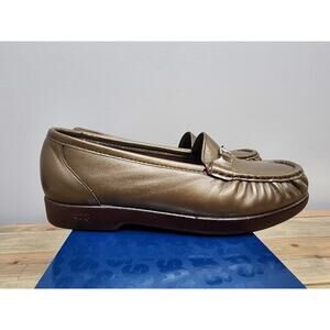 SAS Metro Horsebit Slip On Loafer Moccasin Bronze Leather Womens Shoes Size 7 WW